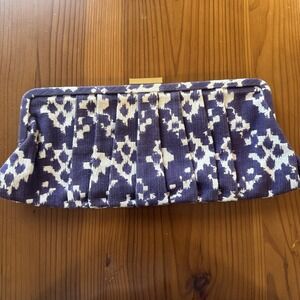 Banana Republic Clutch Purse In Purple Ikat‎ With Gold Hardware